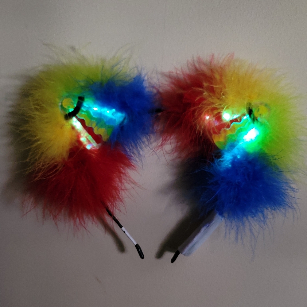 Britts Blossons One Of A Kind Fluff Kitty Ears Rave Festival Edc - Picture 2 of 5